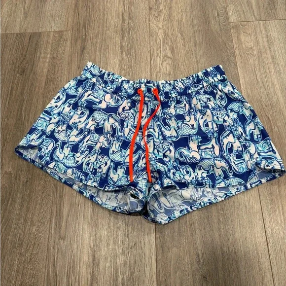 🚫sold🚫Lilly Pulitzer Run Around Luxletic Short Bomber Blue Get Trunky Elephant… - Picture 3 of 5